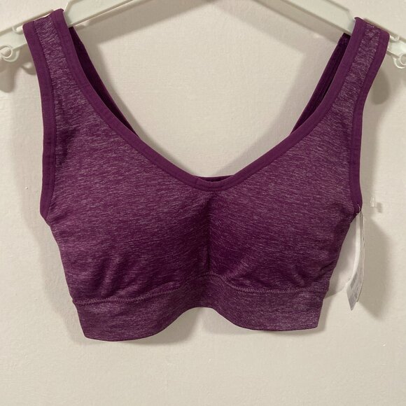 Jockey Purple Heather Molded Cup Wireless Seamfree Back Smoothing Bralette - Picture 1 of 11